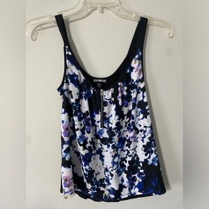 Express Floral Tank Top with Zipper